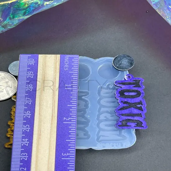 Toxic Poison Dangle Word Earring Silicone Mold(C4) {4}