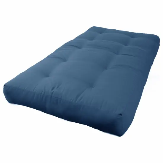 Blazing Needles Renewal 8-inch Twill Twin-size Futon Mattress - Indigo - Indigo {1}