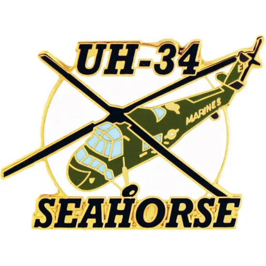 UH-34 Seahorse Helicopter Pin 1 3/8" {1}