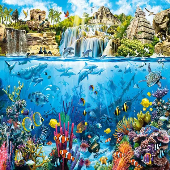 1500 Piece Jigsaw Puzzles, Pirate Island, Ocean and coral life, Adult Puzzles, Castorland C-152049-2 {2}