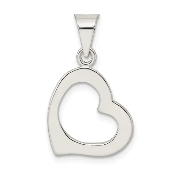 Sterling Silver Heart Pendant Charm Love Jewelry 13mm x 13mm {3}