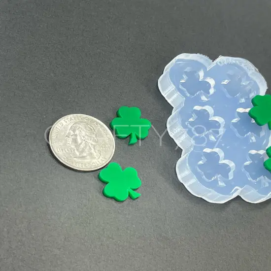 Three Leaf ShamrockStud Earring Silicone Mold (A2) {3}