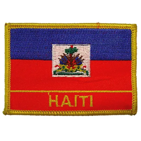 Haiti Flag Patch 2 1/2" x 3 1/2" {1}