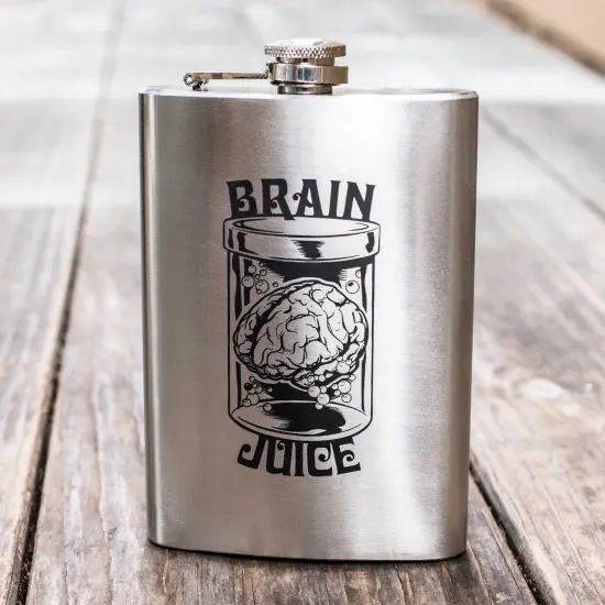 8oz Brain Juice Stainless Steel Flask {2}