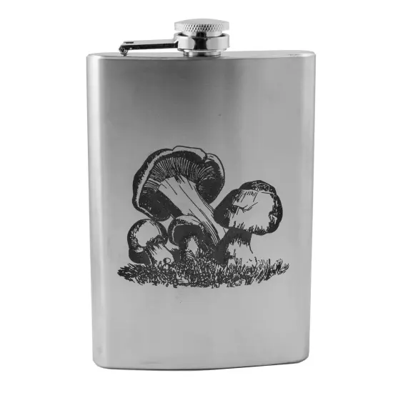 8oz Mushroom 3 Stainless Steel Flask {1}