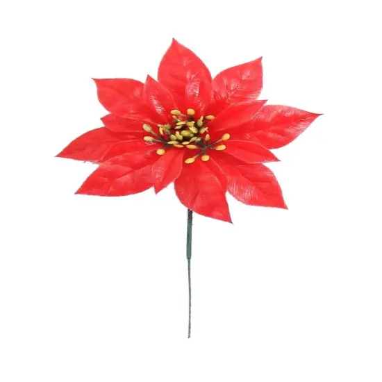 Set of 200: Vibrant Red Plastic Poinsettia Flower Picks | 6" Wide | Festive Holiday Decor | Trees, Wreaths, & Garlands | Christmas Picks | Home & Office Decor - 2024 Christmas Collection, Floral Home by Artificial Flowers {1}