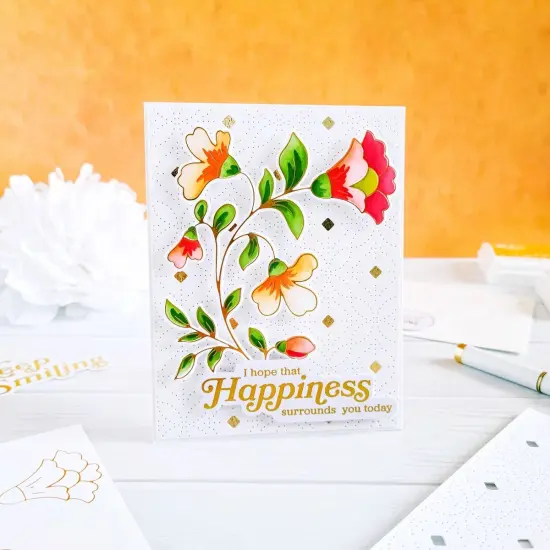 Pinkfresh Studio Hot Foil Plate-Folk Floral Stem {6}