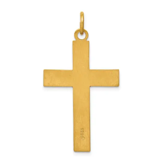 Silver Gold Plated INRI Crucifix Pendant Jewerly 72.8mm x 39.8mm {3}
