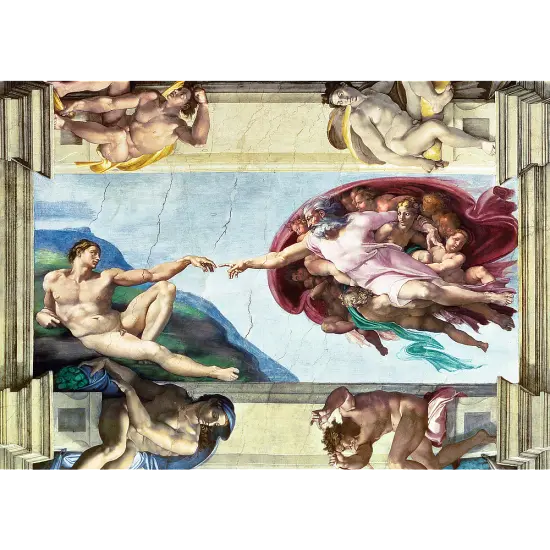 1000 Piece Jigsaw Puzzles Art Collection, The Creation of Adam by Michelangelo, Sistine Chapel, Art Puzzles, Adult Puzzles, Trefl 10590 {2}