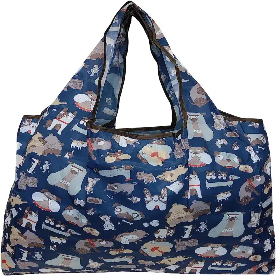 Wrapables Large Foldable Tote Nylon Reusable Grocery Bag, 3 Pack Animal Fun {3}