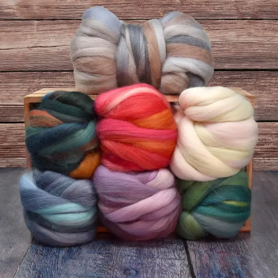 100% Superfine Merino Fiber: Top Notch. Soft Combed Top Roving Color Blend for Spinning, Felting, Weaving Springtime {3}