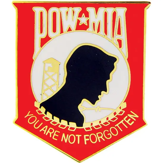 POW MIA Pin Red 1 1/2" {1}