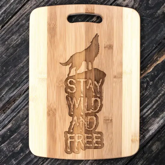 Stay Wild and Free - Wolf - Cutting Board {1}