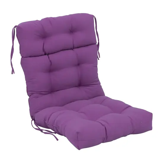 22-inch by 45-inch Solid Twill Tufted Chair Cushion Purple-Color {1}