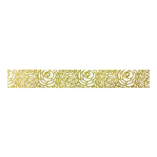 Wrapables Colorful Washi Masking Tape, Metallic Gold Peonies {2}