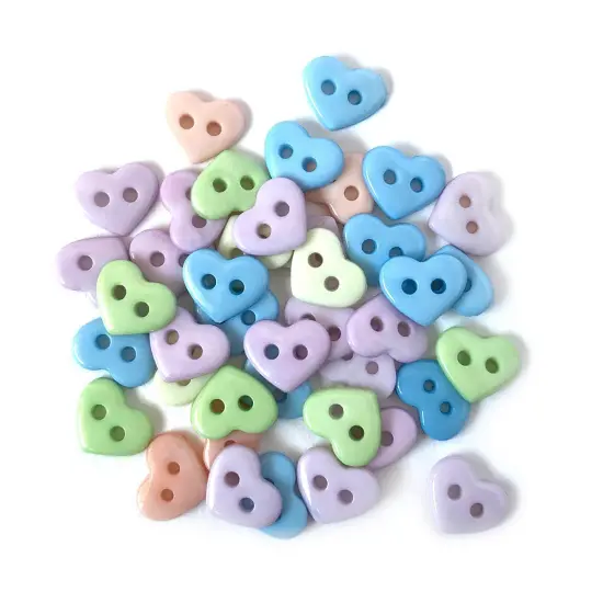 Buttons Galore and More Craft and Sewing Buttons - Pastel Hearts - 90 Buttons {1}