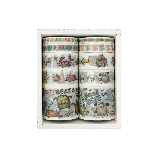 Wrapables Decorative Washi Tape Box Set (10 Rolls) Good Doggy {1}
