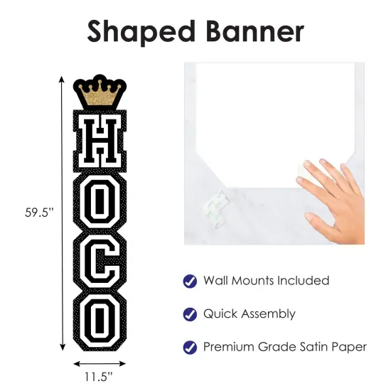 Big Dot of Happiness HOCO Dance - Homecoming Vertical Decoration - Shaped Banner {4}