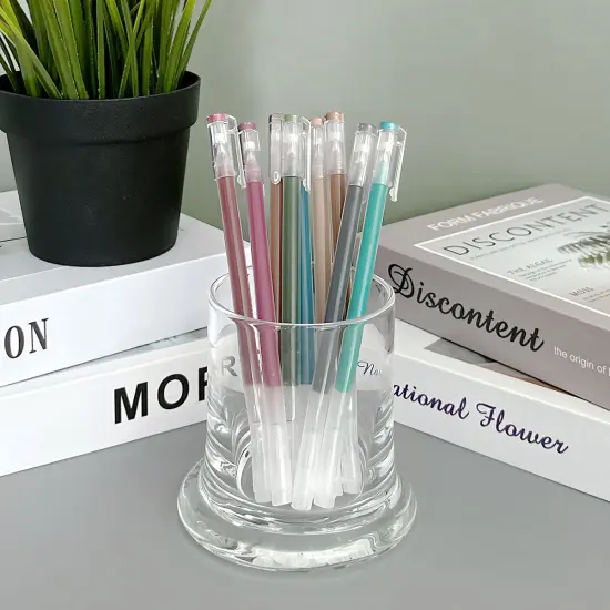 Wrapables Colorful Gel Ink Pens, 0.5mm Fine Point, for Home, Office, Stationery (Set of 9) Rainbow {11}