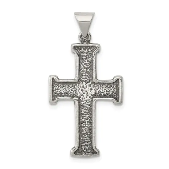 Sterling Silver Cross Charm Religious Jewelry 35mm x 18mm {1}