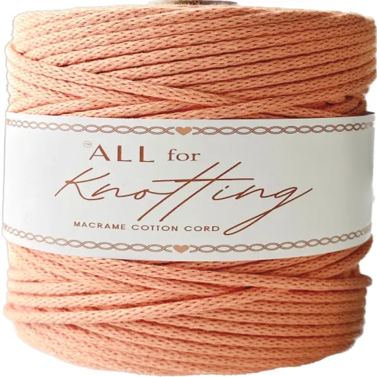 3.5mm Macrame Braided Cord, approx 490ft/163yds ALL FOR KNOTTING Apricot {1}