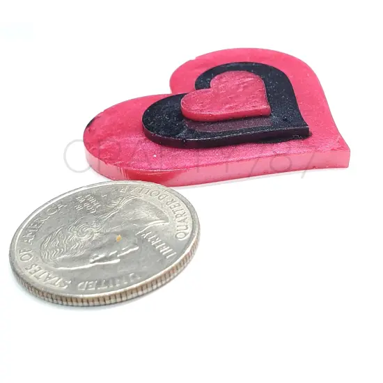 Heart Layered Dangle Earring Silicone Mold {2}