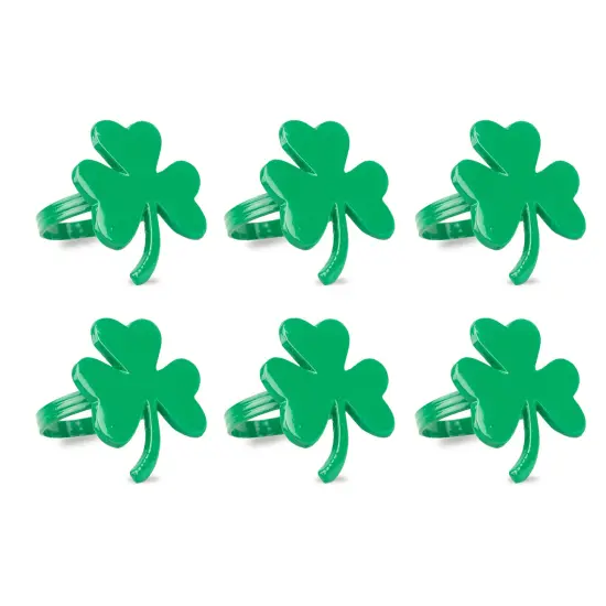 DII Green Shamrock Napkin Ring (Set of 6) {1}
