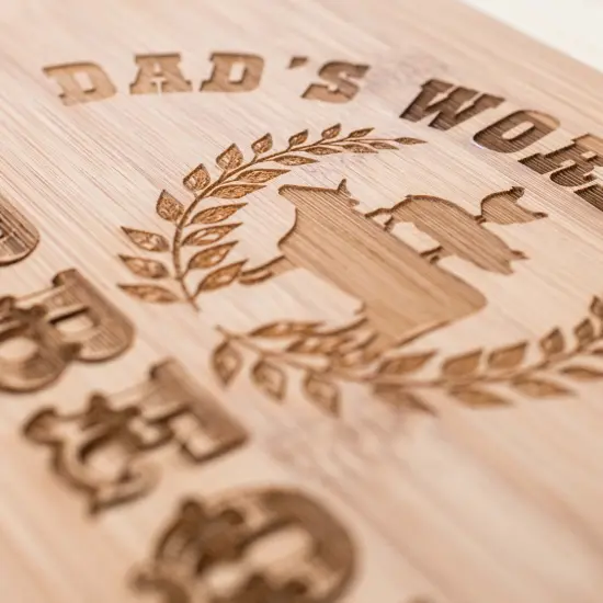 Dad's World Famous Barbeque - Cutting Board 14''x9.5''x.5'' Bamboo {3}