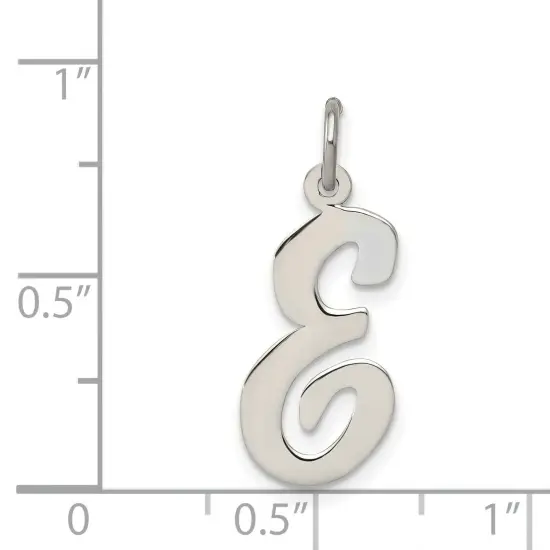 Sterling Silver Large Script Initial Letter E Charm Jewerly 21mm x 11mm {4}