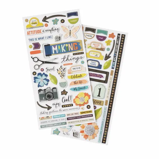 Vicki Boutin Print Shop Thickers Stickers 100/Pkg-Making Things Phrase/Chipboard {6}