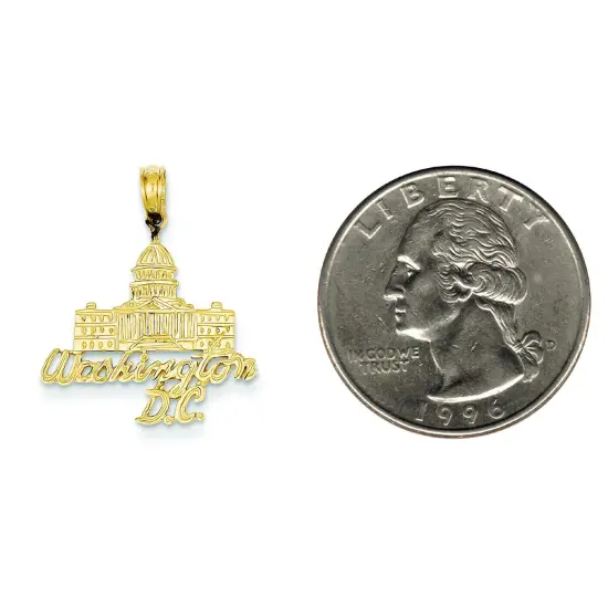 14K Yellow Gold Washington DC Capitol Building Charm Jewerly 24mm x 20mm {2}