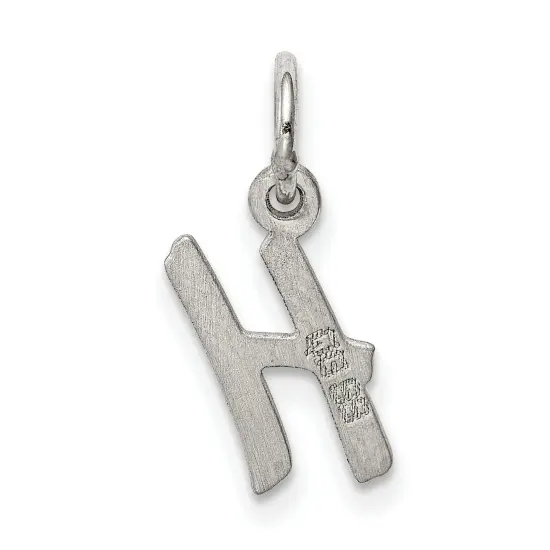 Sterling Silver Small Initial Letter H Charm Pendant Jewerly 19mm x 8mm {3}