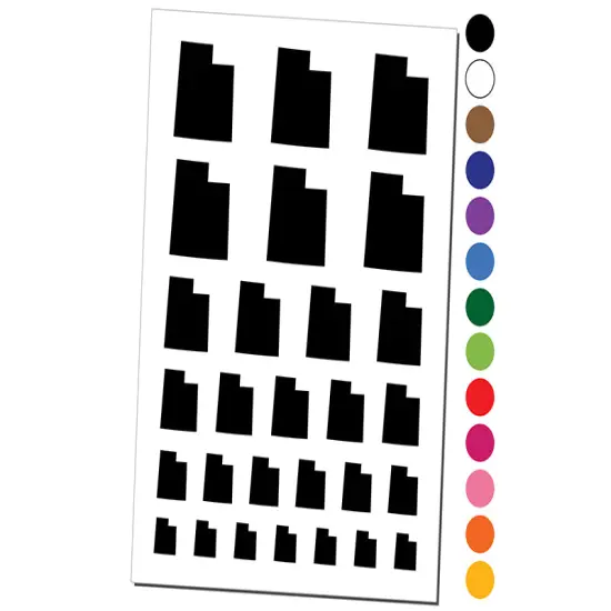 Utah State Silhouette Temporary Tattoo Water Resistant Fake Body Art Set Collection Brown {1}