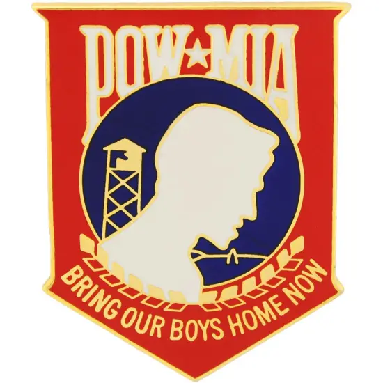 POW MIA Pin Red White & Blue 1 1/2" {1}