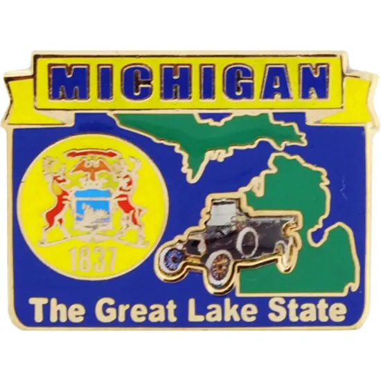 Michigan Map Pin 1" {1}