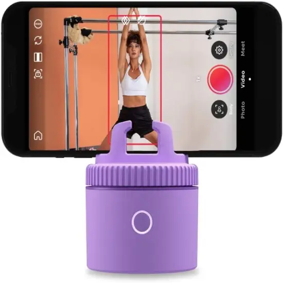Pivo Pod Lite Auto Face Tracking Phone Holder, 360&deg; Rotation, Handsfree Video Recording - Purple {1}