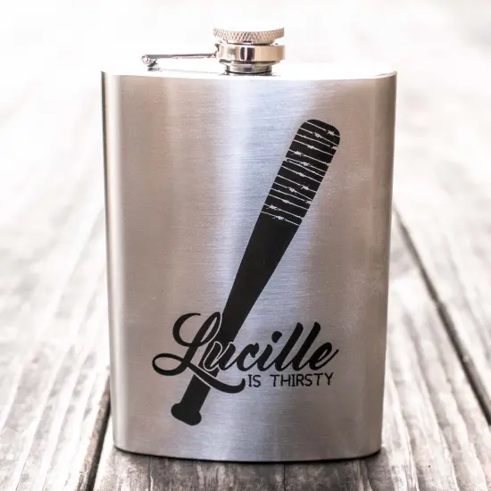 8oz Lucille is Thirsty Stainless Steel Flask {3}