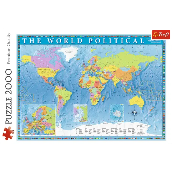 2000 Piece Jigsaw Puzzle, Political Map of The World, Globe, Countries, Earth, Adult Puzzles, Trefl 27099 {3}