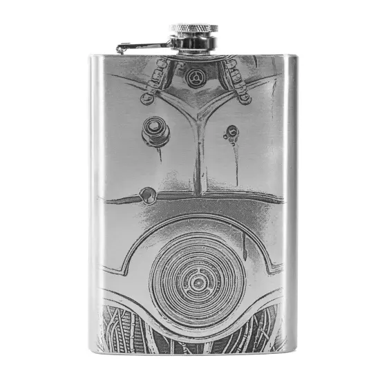 8oz Human Cyborg Relations Stainless Steel Flask {3}