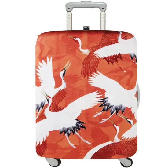 LOQI Museum Anonymous Luggage Cover M, Woman's Haori with Cranes {1}