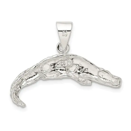 Sterling Silver Alligator Charm Pendant Florida Gator Jewerly 17mm x 32mm {4}