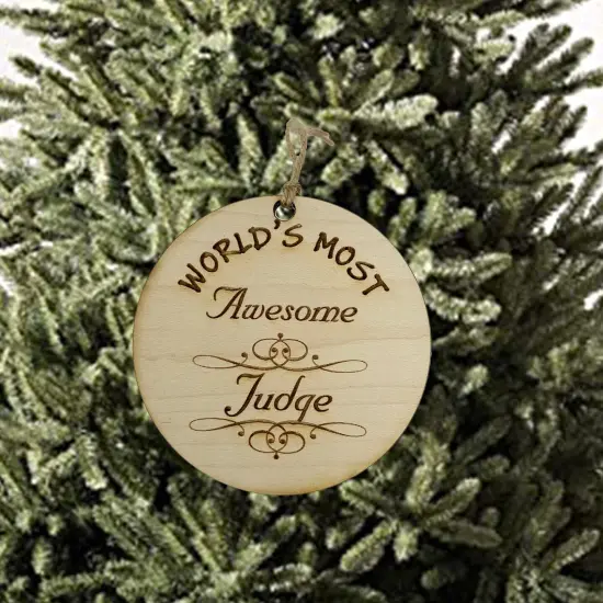 Worlds most Awesome Judge - Ornament {2}