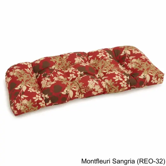 42-inch by 19-inch U-Shaped Solid Spun Polyester Tufted Settee/Bench Cushion - Montfleuri Sangria {1}