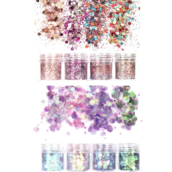 Wrapables Chunky Glitter for Hair Face Makeup Nail Art Decoration (8 Colors) Purple Party {4}