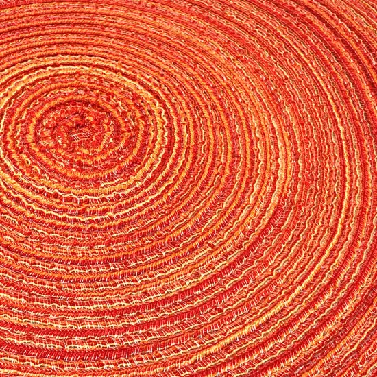 Wrapables 15" Woven Round Placemats (Set of 6) Tomato Red {2}