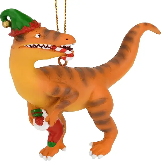 Tree Buddees Raptor Dinosaur Christmas Ornament Velociraptor with a Stocking {2}