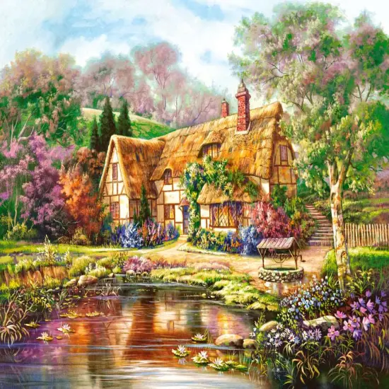 3000 Piece Jigsaw Puzzle, Twilight at Woodgreen Pond, Charming Nook, Pond, Countryside, Adult Puzzles, Castorland C-300365-2 {2}
