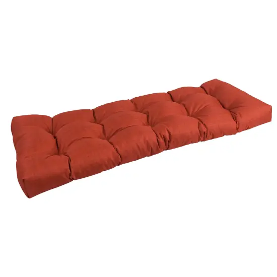 46-inch by 19-inch Tufted Solid Outdoor Spun Polyester Loveseat Cushion Orange-Color {1}