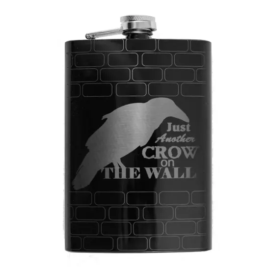 8oz BLACK Just Another Crow on the Wall Flask {1}