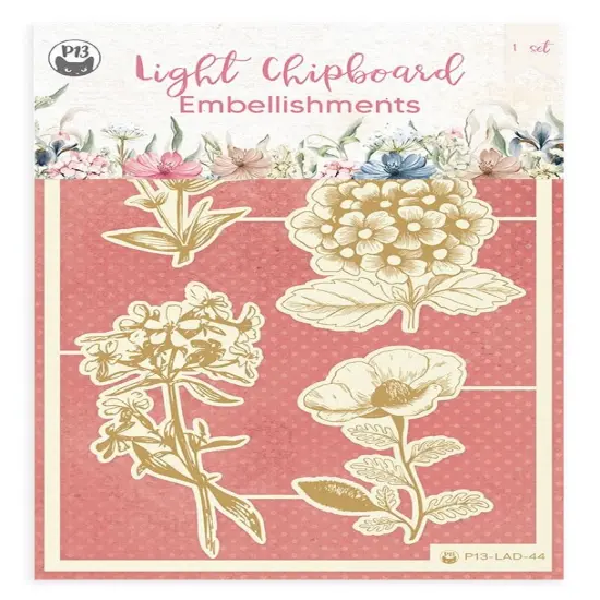 P13 Die-Cut Chipboard Embellishments 4"X6"-Lady's Diary #01, 5/Pkg {1}